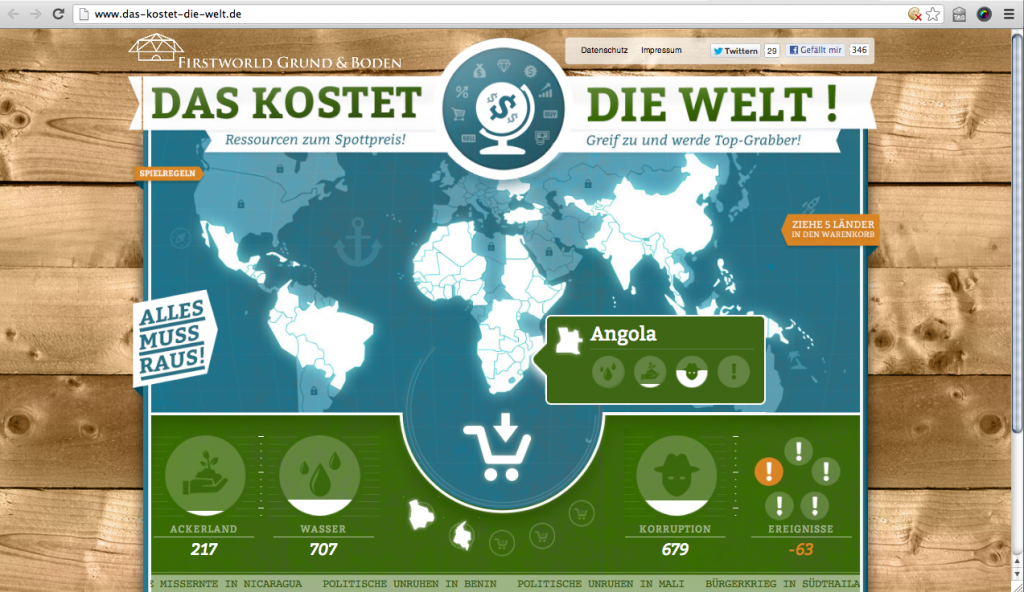 "Das kostet die Welt" - Online-Spiel der Welthungerhilfe