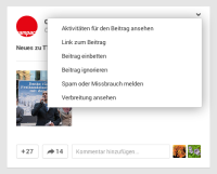 Google+ Ripples heißt auf Deutsch "Verbreitung ansehen".